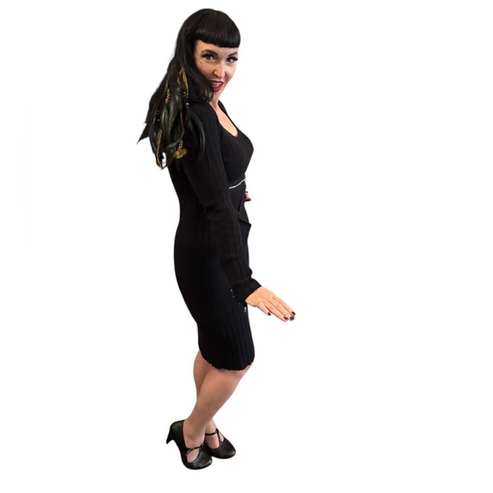 Betsey Johnson Y2K Era Bondage Sweater Dress size L - Picture 6 of 7